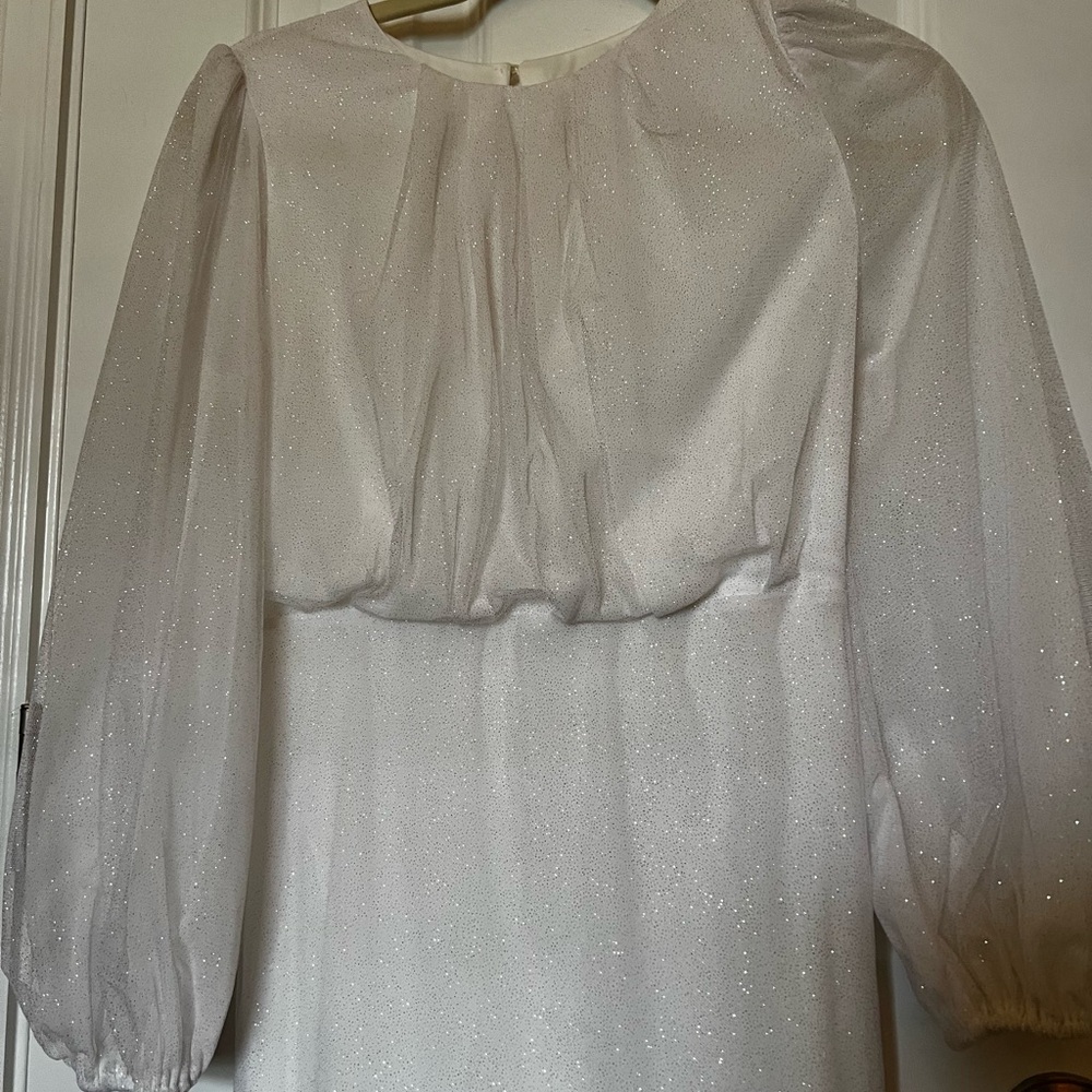 Elegant White Glitter Dress